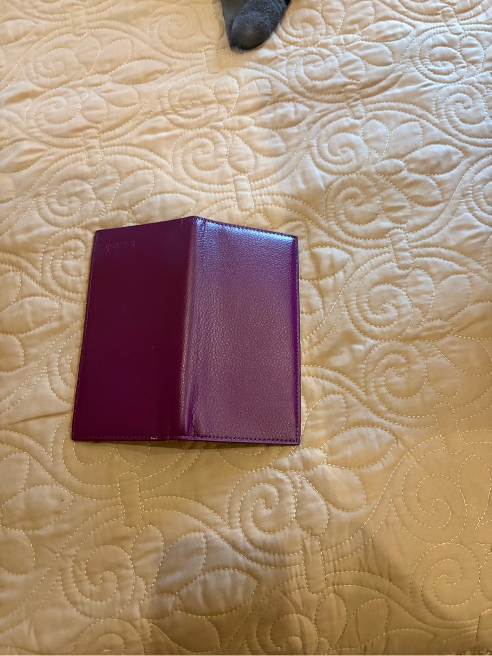Beautiful leather purple checkbook cover - Picture 3 of 3